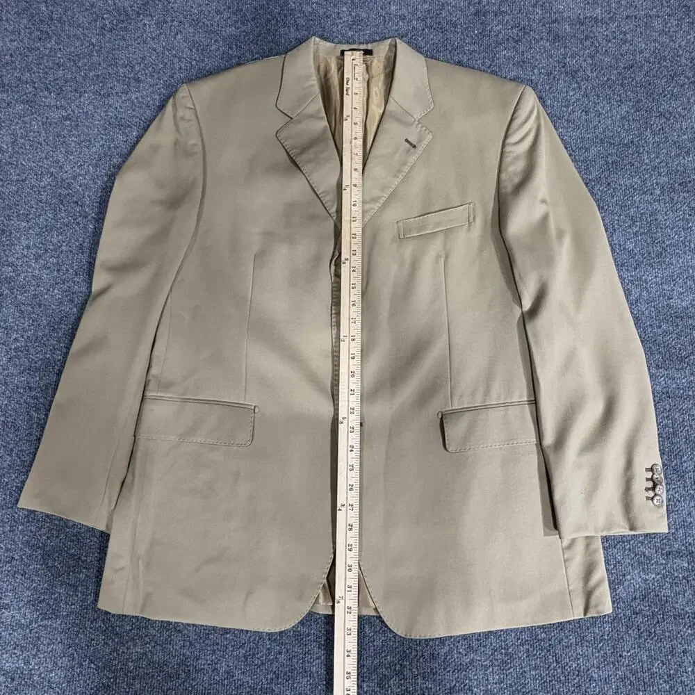 Sean John Blazer Mens 46R Tan Wool 3 Button Notch Lapel Double Vent Sport Coat